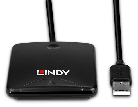 Lindy Čítačka čipových kariet USB 2.0 čierna / Čítačka čipových kariet / Rýchlosť čítania 480 MB/s / Dĺžka kábla 1,2 m