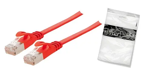 Shiverpeaks Cat7 7,5 m červená / Patch kábel / plochý / U/FTP / RJ45-RJ45 / 600 MHz