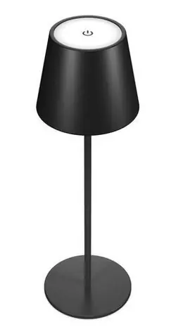 RealPower TableLight 360 čierna / Stolná LED lampa / dobíjacia / stmievateľná / 3000-5000K / IP44