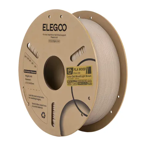 ELEGOO PLA drevené vlákno Svetlý dub / Struna pre 3D tlačiareň / PLA / 1 kg