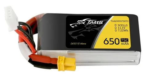 Tattu 650mAh 11,1V 75C 3S1P / LiPo batéria / XT30 konektor / RC modely