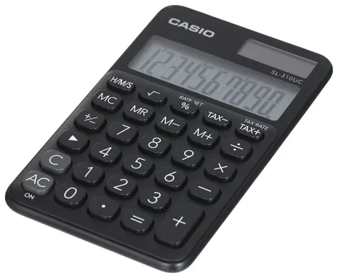 Casio SL-310UC čierna / Kalkulačka / Vreckový / 10miestny displej / Solárne + batéria