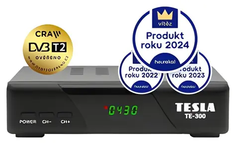 TESLA TE-300 / DVB-T2 prijímač / H.265 / HEVC / CRA overené / CEC