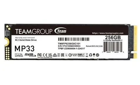 TeamGroup MP33 256GB / SSD / M.2 2280 PCIe 3.0 NVMe / 1600/1000 MB/s