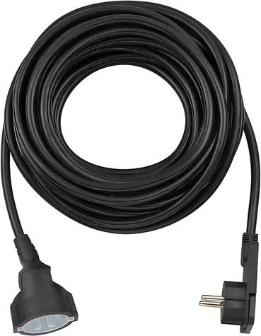 Brennenstuhl Predlžovací kábel čierna / Predlžovací kábel / 10 m / IP20 / uhlová plochá zástrčka