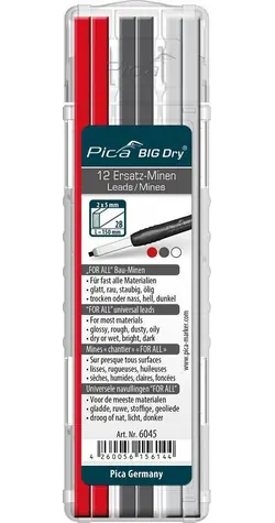 PICA Náhradné tuhy Big DRY / Červená, grafitová, biela / Univerzálna FOR ALL