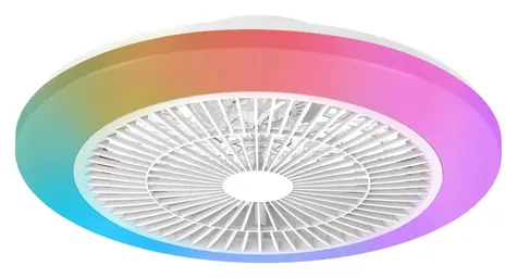 Philips Amigo biela / Stropné svietidlo s ventilátorom / 20W+40W / RGB / 220-240V / priemer 48 cm