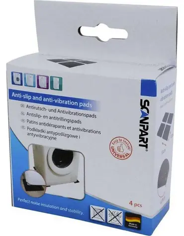 SCANPART Antivibračné podložky pod práčku / Čierne / 4 ks / 10×10 cm