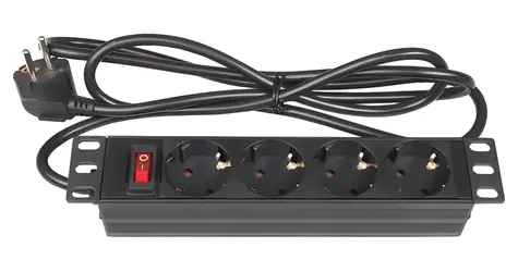 Good Connections 19" PDU čierna / PDU / 1U / 4X zásuvka / 16 A / 3500 W / 1,8 m
