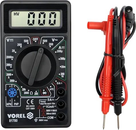 Vorel Multimeter digitálny / Digitálny multimeter / AC/ DC 500V / prúd 5A / odpor 2000?