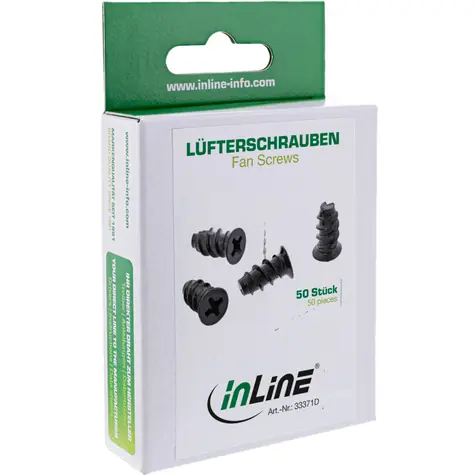 InLine Skrutky pre ventilátory čierne / Skrutky / 50 ks / 5 mm