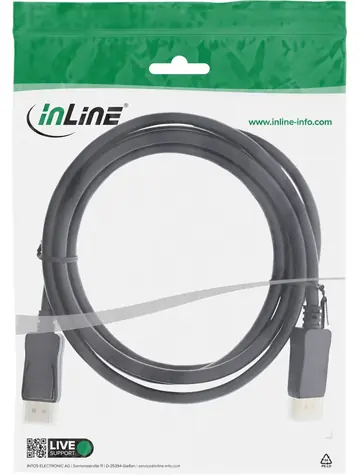 InLine DisplayPort (M) - DisplayPort (M) čierna / Kábel / 8K UHD-2 / 2 m