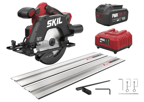 SKIL RED 3551AB / Aku okružná píla / 20 V / 1x 4,0 Ah / s vodiacou lištou