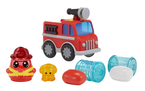 MGA DohKins Hasičské auto s hasičom / Sada s modelínou / od 3 rokov