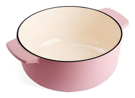 KitchenAid Liatinový hrniec s pokrievkou 26 cm ružová / Hrniec / Liatina / 5,2 l