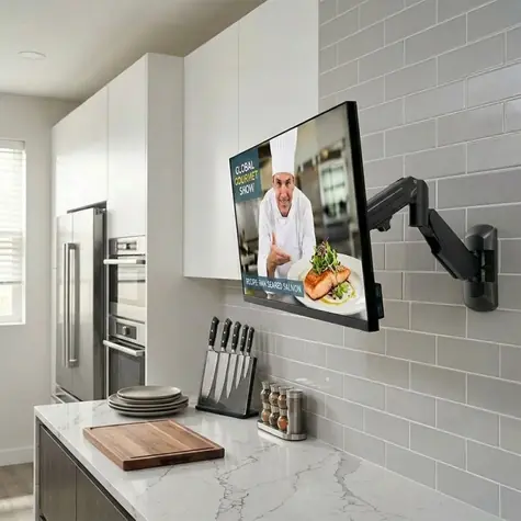 Lindy 40712 čierna / Nástenný držiak monitora / plynové rameno / 13-32" / VESA 100x100 / nosnosť 9 kg