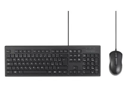 Kensington KM100 EQ / Drôtový set klávesnice a myši / Odolnosť voči tekutinám / USB