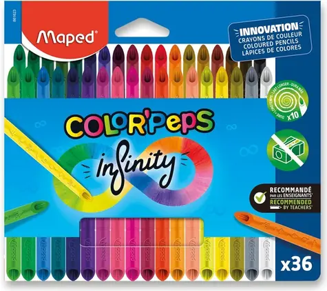 Maped Color'Peps Infinity / Pastelky / 36 farieb / bezdrevné / trojhranné / bez orezávania