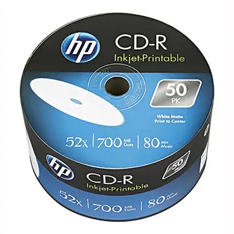 HP CD- R Printable 700MB 52x / Záznamové médium / 50 ks / 80 min