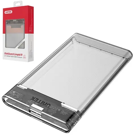 Unitek DiskGuard Limpid R S1103A sivá / Puzdro na 2,5" HDD/SSD / USB 3.2 Gen 1 / SATA 6 Gbit/s