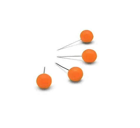 NOBO Pripináčiky oranžové / 6x13 mm / 100 ks / kov, plast