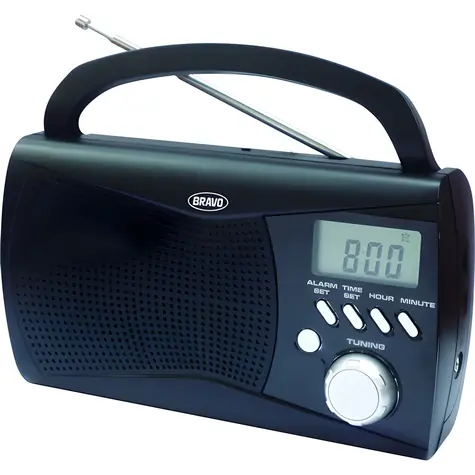 Bravo B-6010 čierna / Prenosné rádio / FM/AM / Teleskopická anténa / Sieť/batérie
