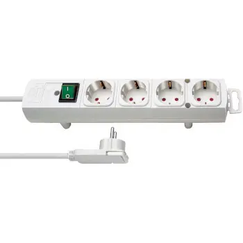 Brennenstuhl Comfort-Line PLUS biela / Predlžovací kábel / 4 zásuvky / 2 m / bezpečnostný vypínač / detská poistka