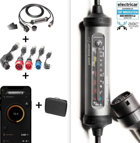 Juice Technology JUICE BOOSTER 3 air Country EU Traveler PLUS Set / Wallbox / 1,4-11 kW / 3,1 m kábel / IP67