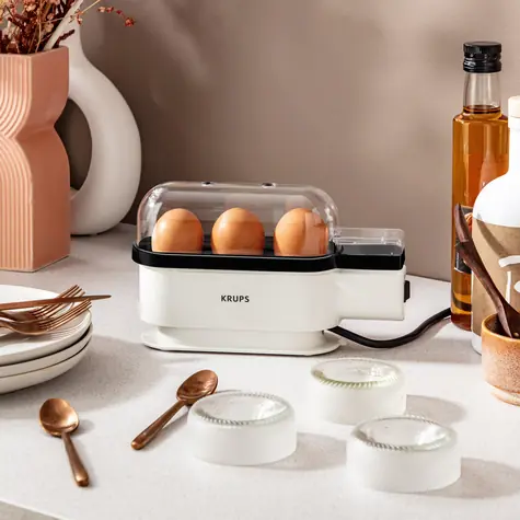 Krups EG 234115 Ovomat Trio čierna / Varič vajec / 300 W / tlačidlové ovládanie