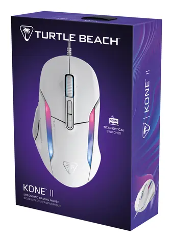 Turtle Beach Kone II biela / Herná myš / optický senzor 26000 DPI / RGB / optické spínače Titan