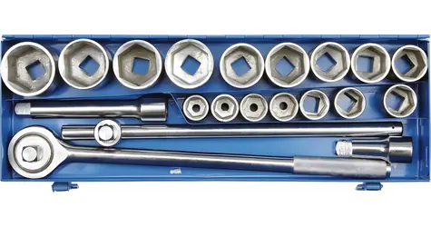 Vorel Gola sada 3/4" 20 ks / Gola sada / Nástrčné kľúče 22-50 mm / Račňa / Kovový kufrík