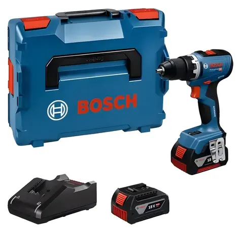 BOSCH GSR 18V-65 Professional modrá / Aku vŕtací skrutkovač / 18V / 63 Nm / 2x 5,0 Ah / L-BOXX