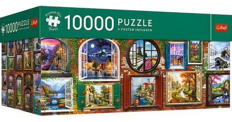 Trefl Puzzle Premium PLUS Quality Okná štyroch ročných období / 10000 dielikov / 224,6 × 132,6 cm
