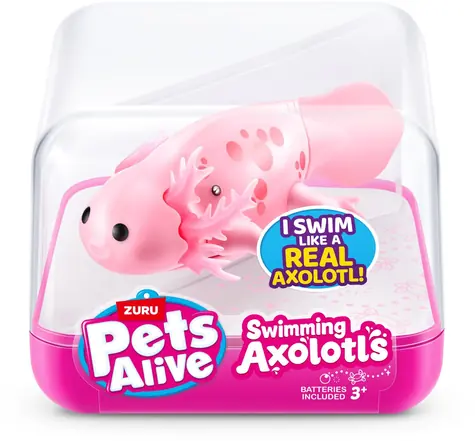Zuru Pets Alive Figúrka Plávajúci axolotl / Aktivácia vo vode / od 3 rokov / 3× batéria AG13