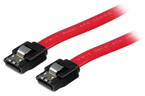 StarTech SATA kábel so západkou červený / Kábel / SATA 7-pin - SATA 7-pin / 0,3 m / 6 Gbit/s