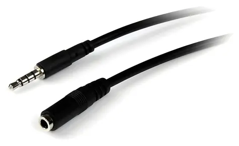 StarTech Predlžovací audio kábel Jack 3,5 mm čierna / Predlžovací kábel / Jack 3,5 mm - Jack 3,5 mm / 1 m
