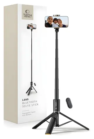 Tech-Protect L08S čierna / Selfie tyč so statívom