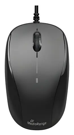 MediaRange MROS213 čierna / Optická myš / 1000 DPI / USB / 3 tlačidlá / 1,5 m