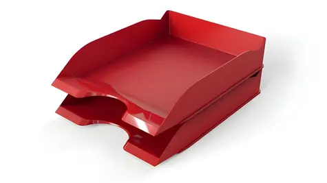 Durable Basic červená / Odkladač na dokumenty / A4-C4 / stohovateľný / plast