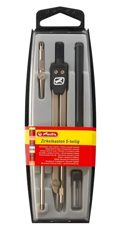Herlitz Sada kružidiel 5 dielov čierna / Rysovacie potreby / Kovová / 5 ks