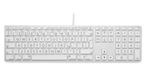 LMP Large Font Keyboard Silver / Klávesnica pre Mac / drôtová / USB / 110 kláves / EN layout