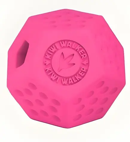 KIWI WALKER Gumová hračka Dodecaball Mini ružová / Otvor na maškrty / 7 cm