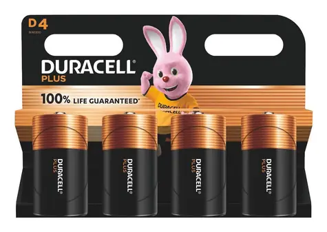 Duracell PLUS D / Batéria / alkalická / 1,5 V / 4 ks