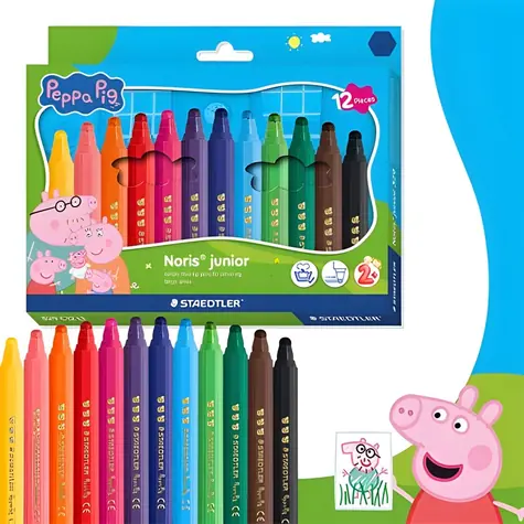 Staedtler Noris Junior 329 Peppa Pig / Fix / šesťhranný / 12 ks / šírka stopy 2,5 mm
