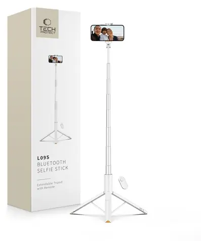 Tech-Protect L09S biela / Selfie tyč / statív