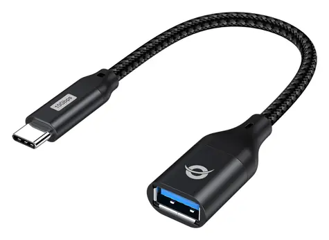 Conceptronic Adaptér USB-C - USB-A čierna / Adaptér / USB 3.2 Gen 2 / 10 Gbit/s / 0,2 m