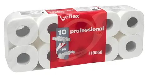 Celtex Professional biely / Toaletný papier / 2vrstvový / 160 útržkov / 10 ks