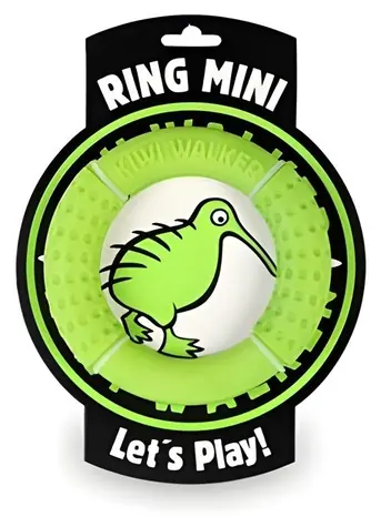 Kiwi Walker Mini zelená / Hádzací a plávací kruh pre psov / TPR pena / 13 cm