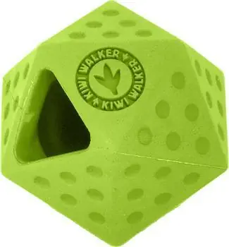 KIWI WALKER Gumová hračka ICOSABALL Mini zelená / Hračka pre psov / otvor na maškrty / 6,5 cm