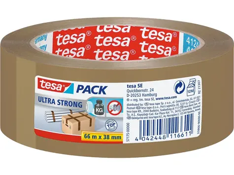 Tesa Ultra Strong Q4124 hnedá / Baliaca páska / PVC / 66 m / 38 mm